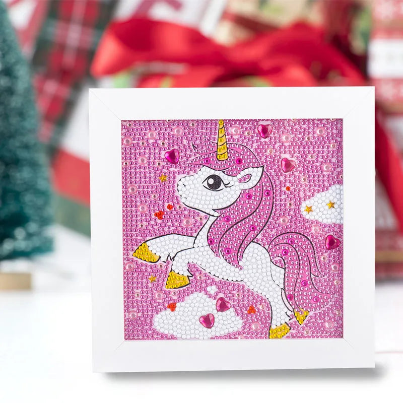 Christmas 5D Diamond Painting Kits for Kids for Children Beginners Art Crafts Unicorn Diamond Embroidery Home Wall Decoration