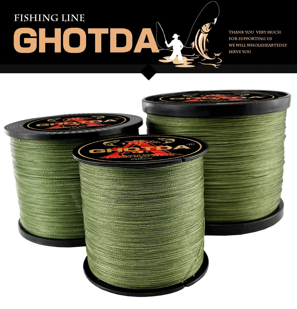 Ghotda 8X Super Strong Braided Fishing Line Multicolor Multifilament Carp Fishing Line 1000m-300m Fishing Gear