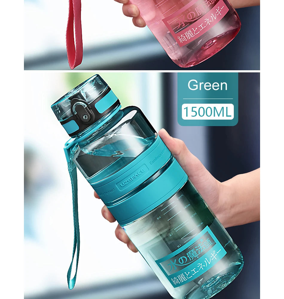 1.5/2L Sport Water Bottle Large capacity Portable leakproof Shaker Outdoor Fitness Bottle EcoFriendly Plastic Drinkware BPA Free