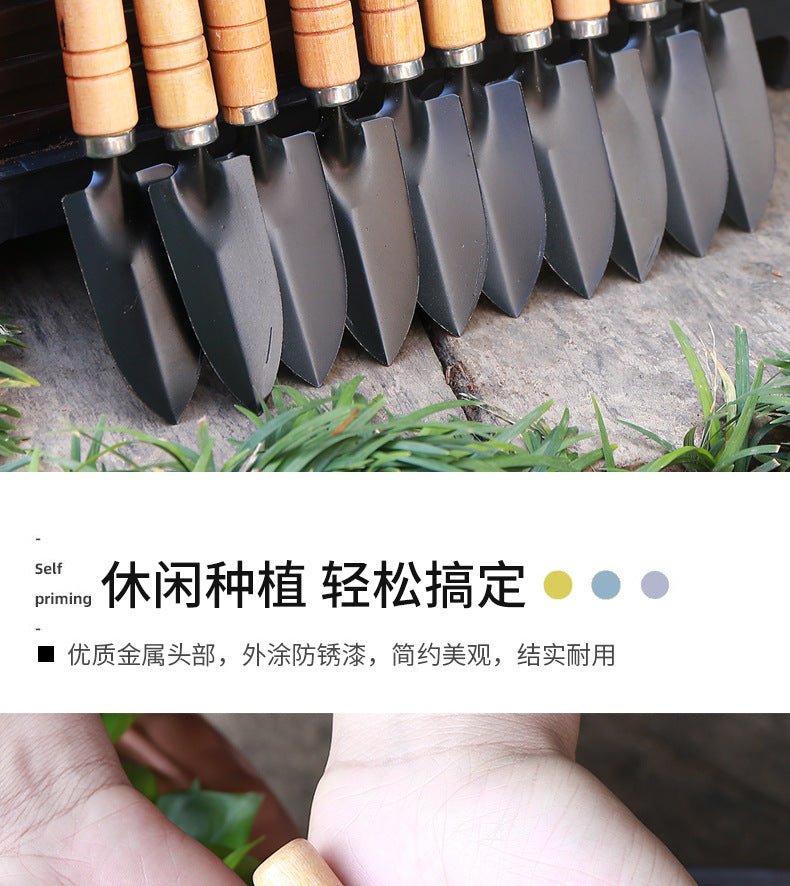 1Pc Stainless Steel Gardening Shovel Flower Planting Shovel Garden Wooden Handle Home garden tools Small Home Shovel Spade