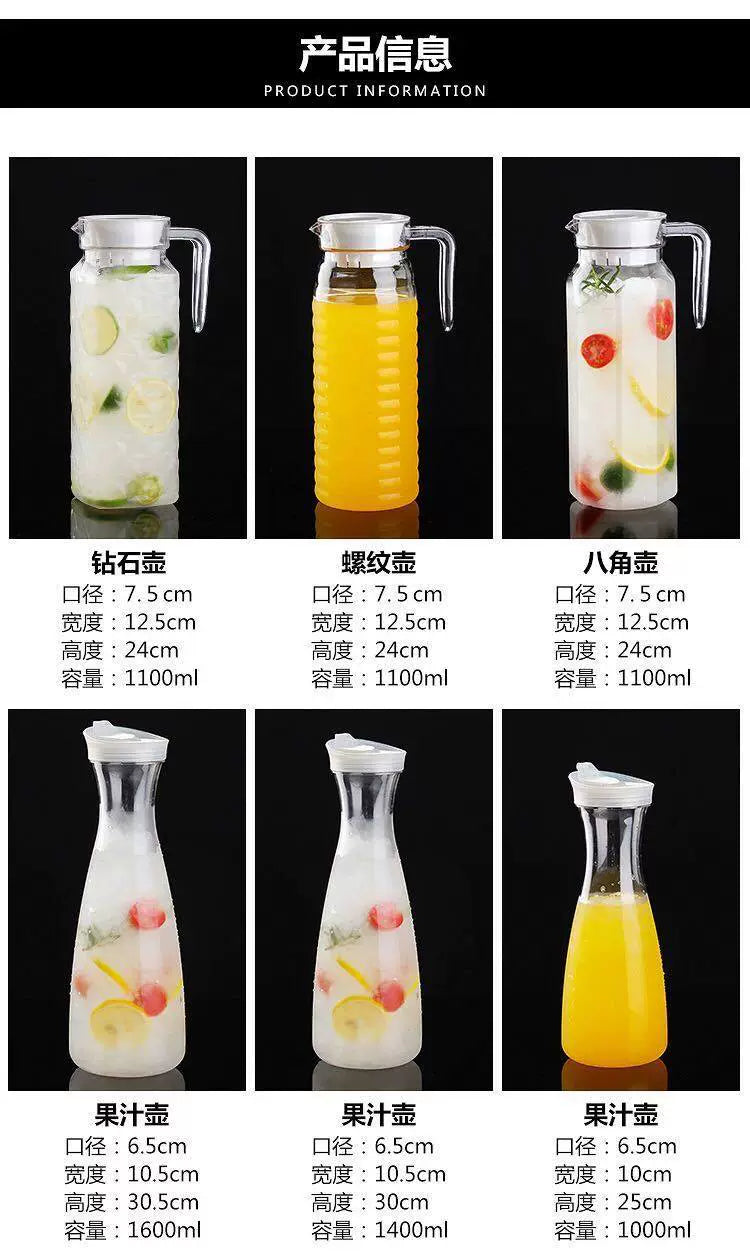 600ml/2000ml Plastic Stove Top Safe Heat Resistent Large Pitcher Kettle Hot and Iced Tea Water Juice Beverage