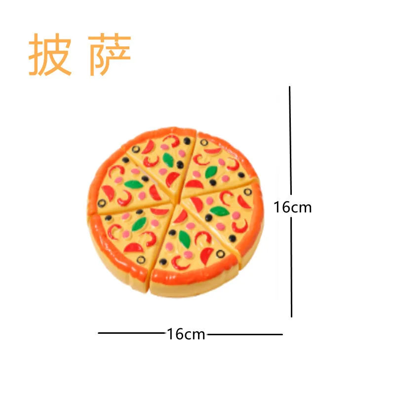 Kids Pizza Cutting Toy Simulation Plastic Pizza Dinette Child Toy Kitchen Pretend Play Food Cooking Kitchen Toys for Girls Kids