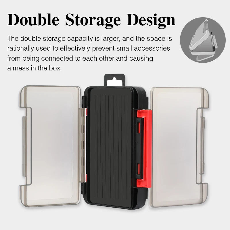 TSURINOYA Double Layer Soft Lure and Hooks Box RX17 Compartment Double Sided Hard Bait Boxes Fishing Tackle Storage Case