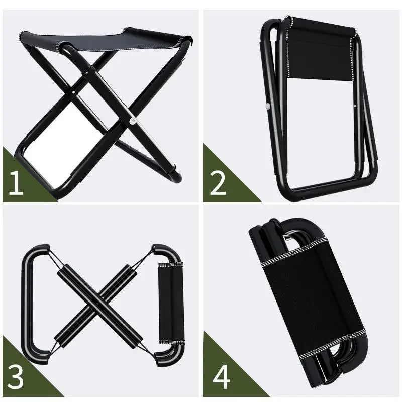 Outdoor Travel Chair Portable Folding Stool Camping Picnic Collapsible Foot Stool Fishing Hiking Beach Ultralight Chair Tools