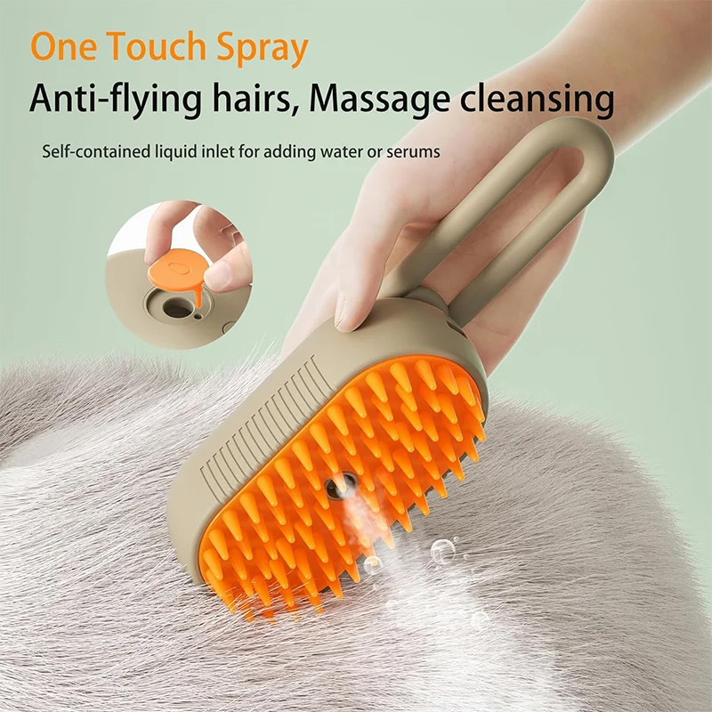 3-in-1 Dog Hair Brush Cat Hair Brush Electric Pet Cleaning Brush Steam Spray Brush Massage Hair Removal Comb Anti Flying Brush