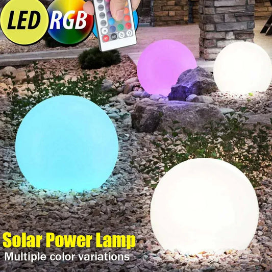 Waterproof LED Lawn Light  Solar Powr RGB garden Color Change Glowing Ball Hotel Decoration Lighting Orbs Swimming Pool Ball