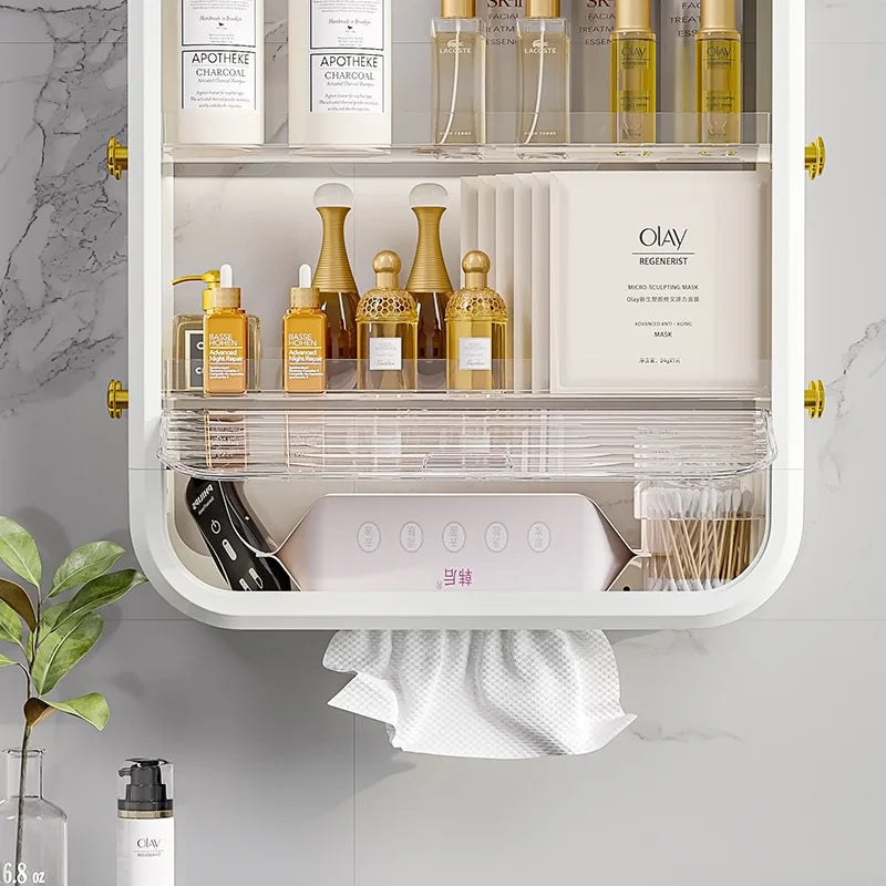 Makeup Organizer Shelf Hangable Cosmetic Display Cases Skincare Storage Box Bathroom Wallhanging Multi-Function Floating Rack