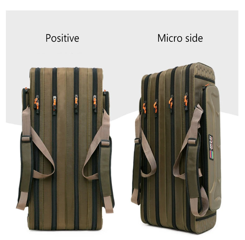 Multifunctional Fishing Rod Bag 2/3/4 Layers 80CM-130CM Fishing Tackle Bags 1680D Oxford Fishing Reel Gear Storage Case XA139G