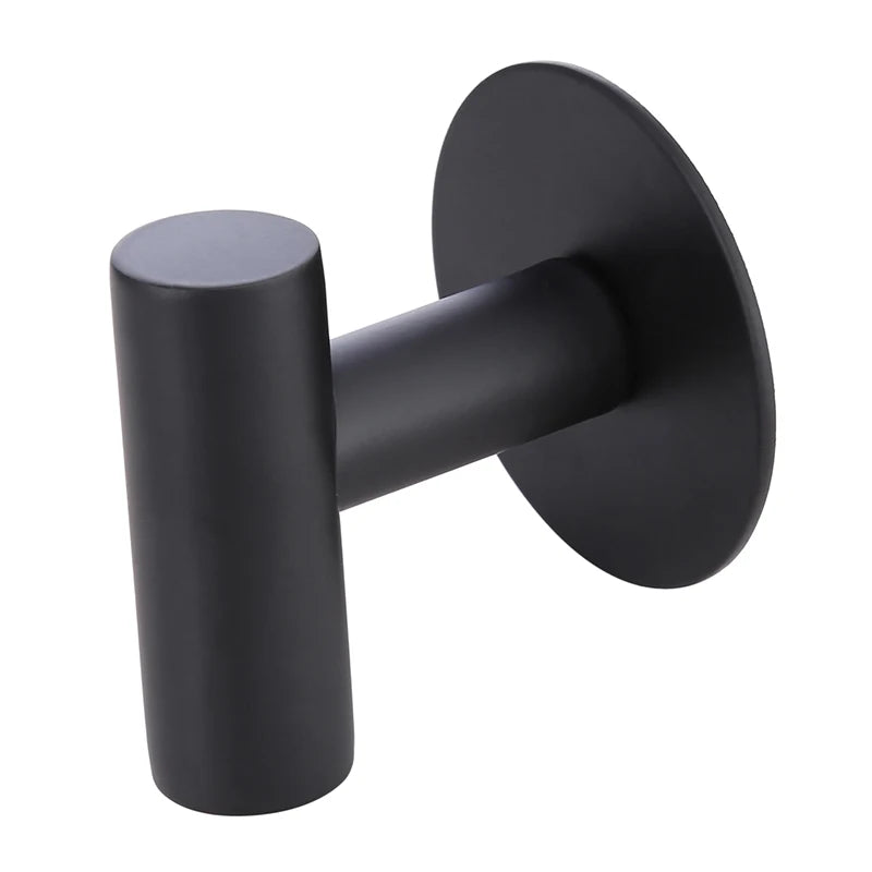 Aluminum Alloy Black Robe Hook Wall Hook Towel Hook For Bathroom Coat Self Adhesive Rustproof Hook Hanger For Kitchen Hardware