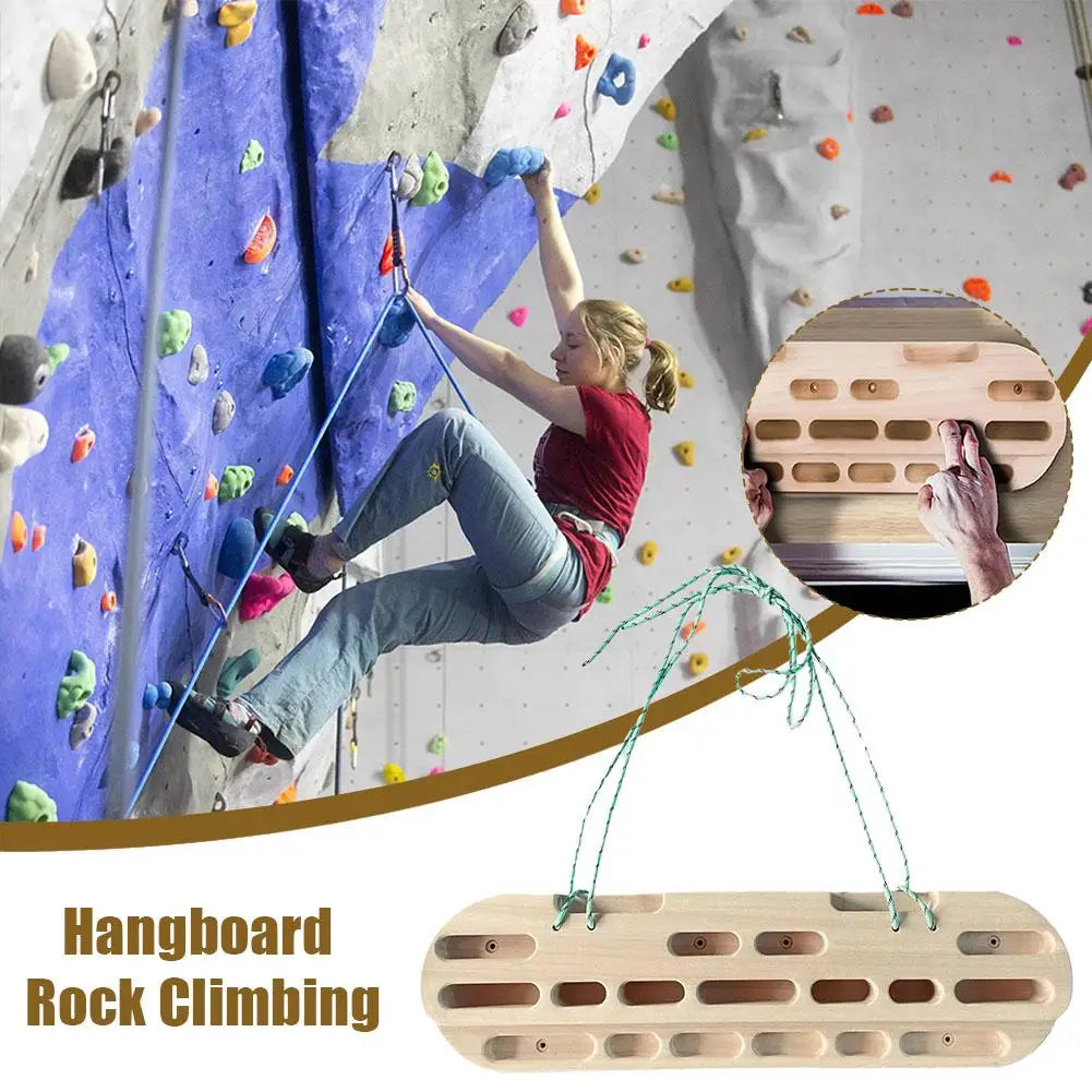 Home Rock Climbing Hangboard Wooden Hand Grip Strengthener Grip Equipment Finger Forearm Fitness Climbing Exerciser Trainin T8P0