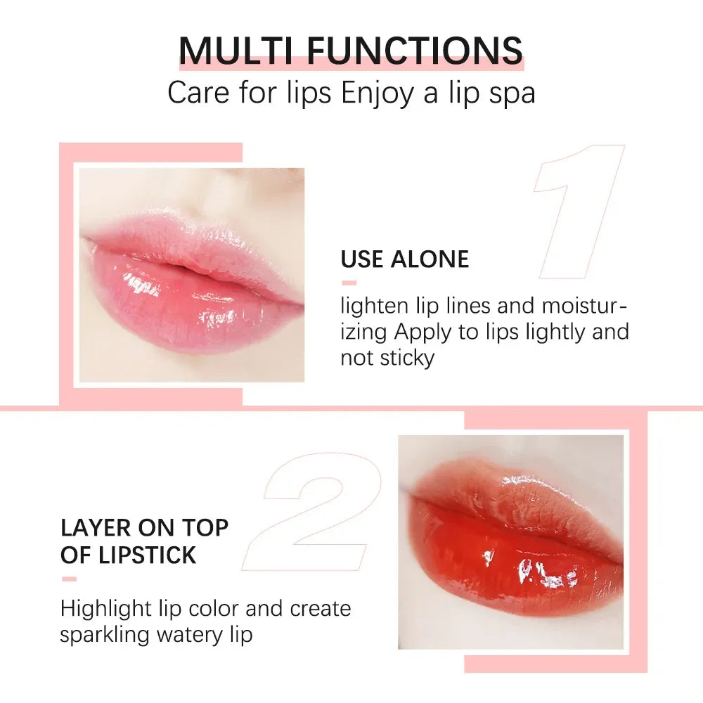 Crystal Jelly Moisturizing Lip Oil Plumping Lip Gloss Makeup Sexy Plump Lip Glow Oil Tinted Lip Plumper 6ml 1 Piece