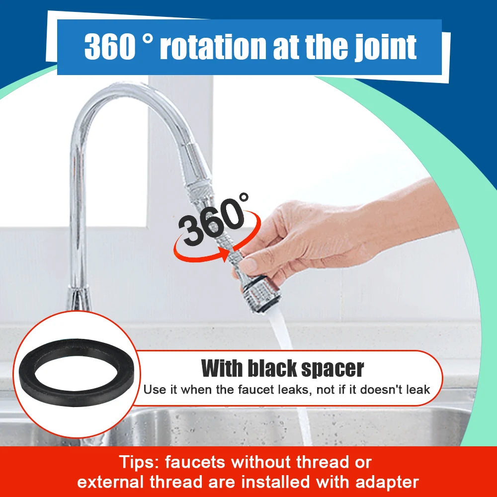 Faucet Bubbler 360 Degree Kitchen Faucet Aerator Water Saving High Pressure  Nozzle Tap Adapter Adjustable Water Filter Diffuser