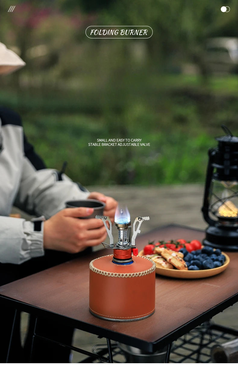 Portable Outdoor Mini Portable Folding Stove Gas Heater Camping Burner Picnic Cooker BBQ Heating Foldable Furance Head