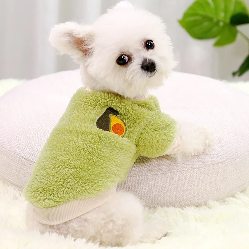 Cute Fruit Print Dog Hoodies Warm Pet Dog Clothes Luxury Puppy Coat Jacket Winter Cat Pullover Chihuahua French Bulldog Clothes