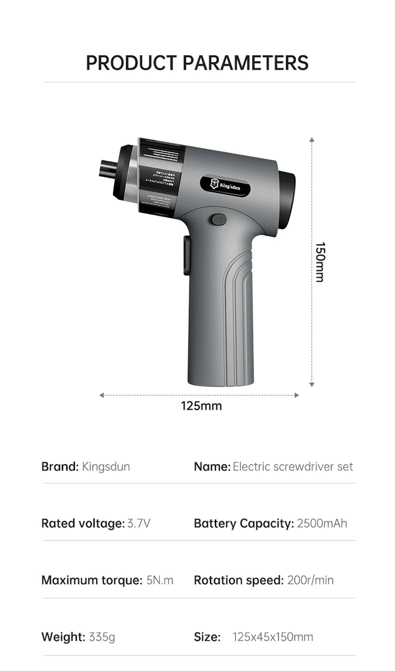 35 in 1 Electric Screwdriver Precision Set Power Tool Kit Rechargeable Wireless Cordless Magnetic Bits for Repair Home Household