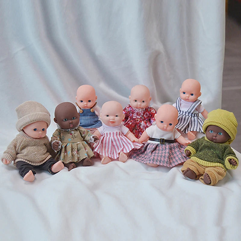 Reborn Dolls Baby Reborn Silicone Reborn Baby Doll 12cm Palm Dolls Pajamas Dress Simulation Baby Reborn Baby Doll Toys