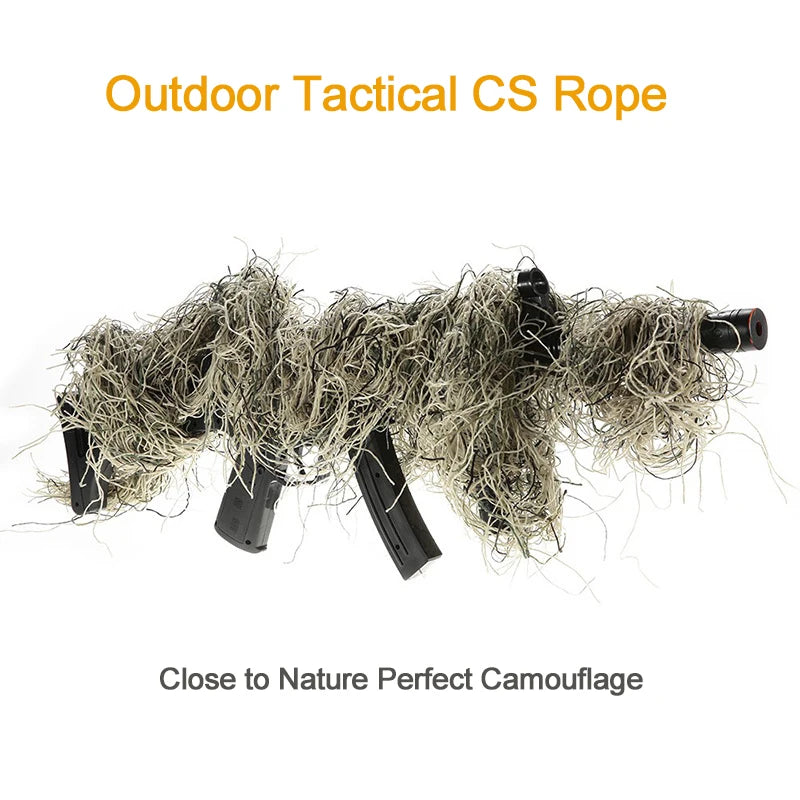 1.2M Elastic Ghillie Clothing Camouflage Rope Holster Wrap Outdoor Tactical Cs Rope Gear Depth  Concealment of Concealed Wool