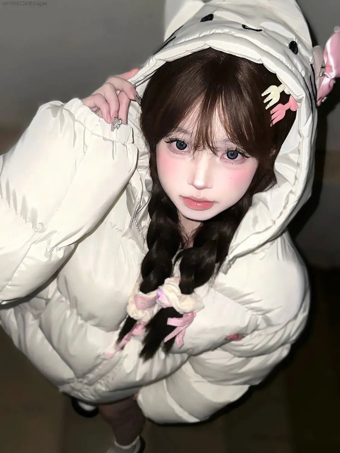 Sanrio Hello Kitty New Harajuku Tops Hooded Y2k College Style Cotton Coat Autumn Winter Fashion Clothes Women Cute Padded Jacket