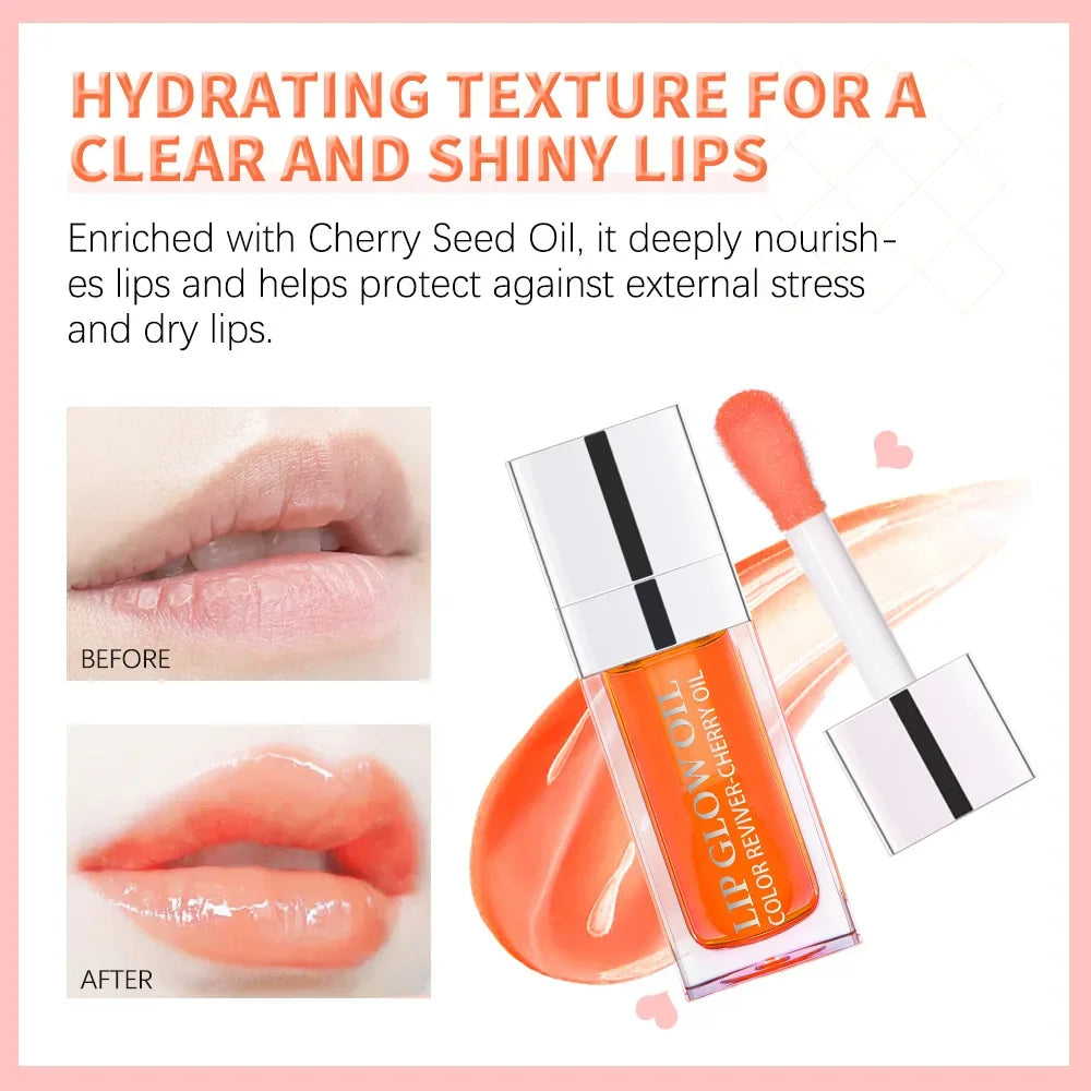 Crystal Jelly Moisturizing Lip Oil Plumping Lip Gloss Makeup Sexy Plump Lip Glow Oil Tinted Lip Plumper 6ml 1 Piece