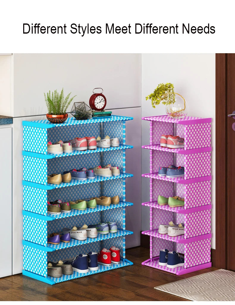 Layer Stackable Shoe Hanger Creative Foldable Space Saving Wardrobe Storage Rack Multi-layer Shoes Stand Organizers Cabinet