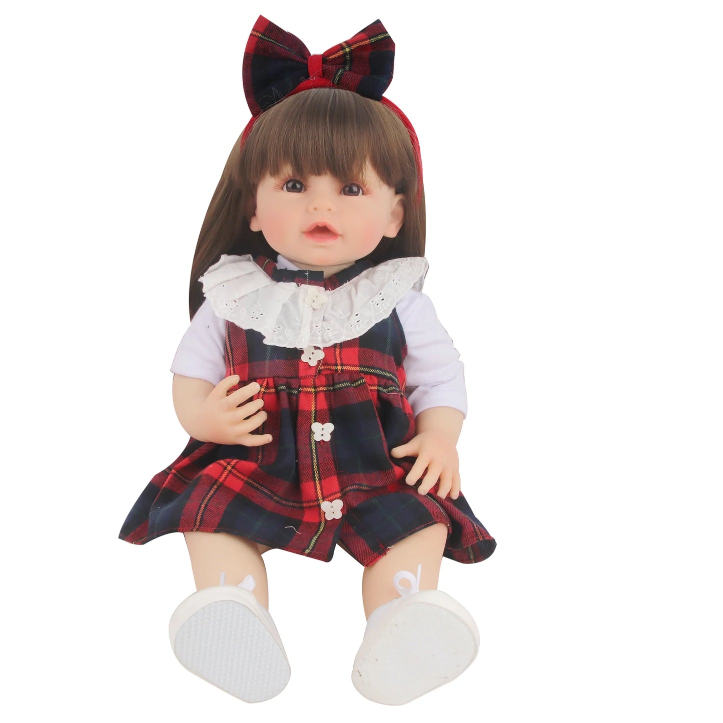 55CM 22 Inches Baby Reborn Girl Doll Full Body Soft Silicone Cute Newborn Dolls With Shoes,Clothes Girl's Best Gift Festival Toy