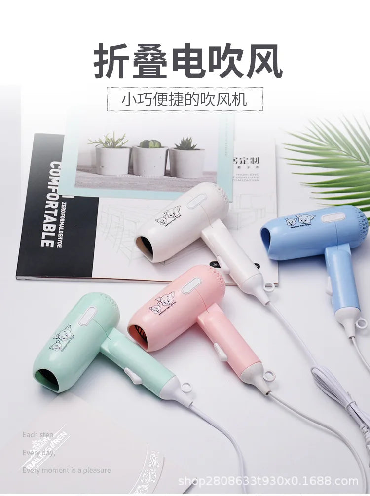 Fashion Mini Folding Hair Dryer 400w Low Power Radiation Proof Household Travel Dormitory Hair Dryer Barber Salon Modeling Tool