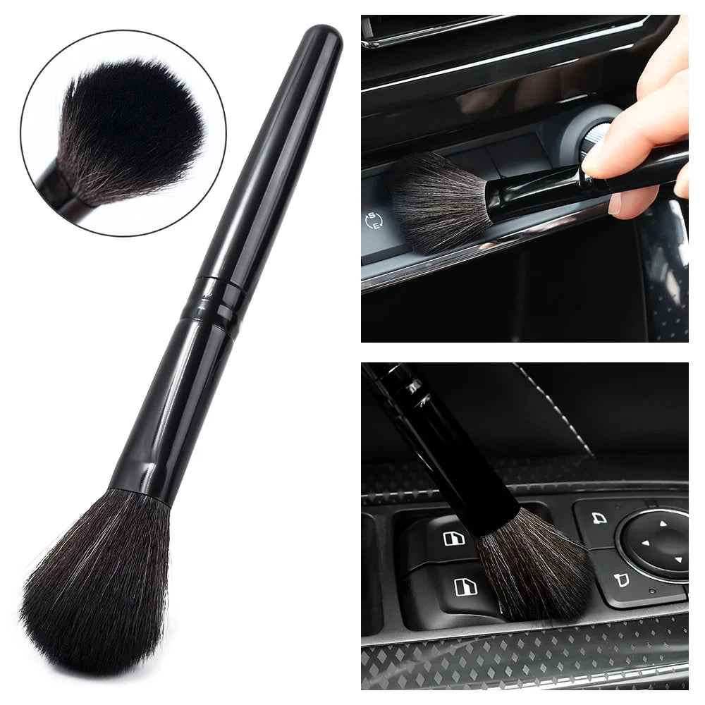 Car Detailing Brush Fibre Super Soft Cleaning Brush Car Interior Detailing Kit Electrostatic Dust Remove Tools Wash Accessories