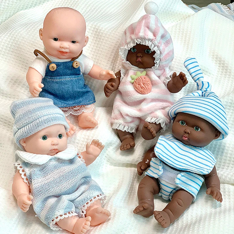 Reborn Dolls Baby Reborn Silicone Reborn Baby Doll 12cm Palm Dolls Pajamas Dress Simulation Baby Reborn Baby Doll Toys