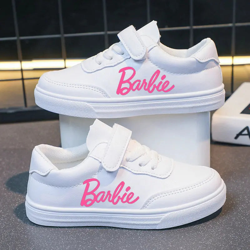 Children's Barbie shoes girls' white sneakers Kids Sport Shoes Children Tennis Shoes Student Outdoor Teen Casual Board Shoes