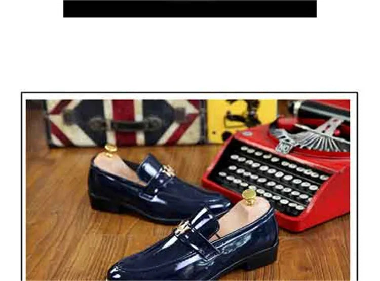 2024 New Fashion Red Men's Social Shoe Casual Glitter Leather Loafers Shoes for Men Slip-on Pointed Toe Dress Shoes Men Footwear