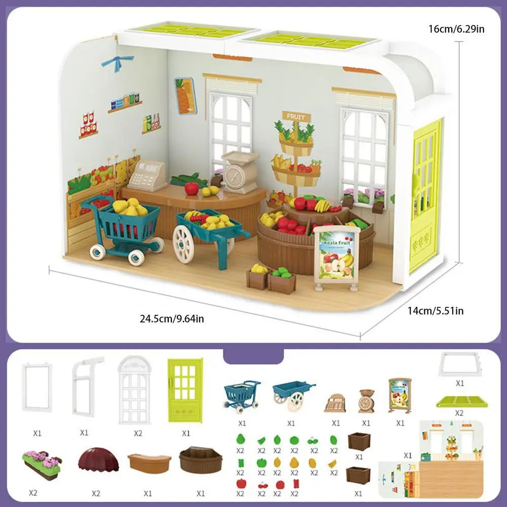 Mini DIY 3D Doll House Model Kit Doll House Making Furniture Accessories Parent-child Interactive Cottage Playset Toy For Kids