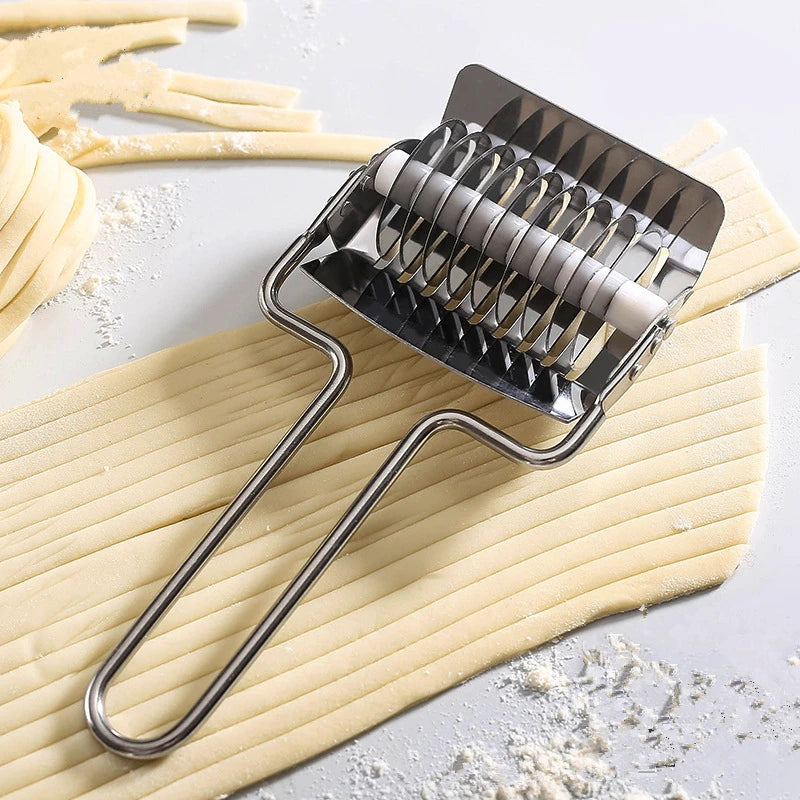 Stainless Steel Manual Noodle Cutter Pressing Instant Noodles Makers Dough Garlic Ginger Roller Cut Kitchen Pasta Gadgets