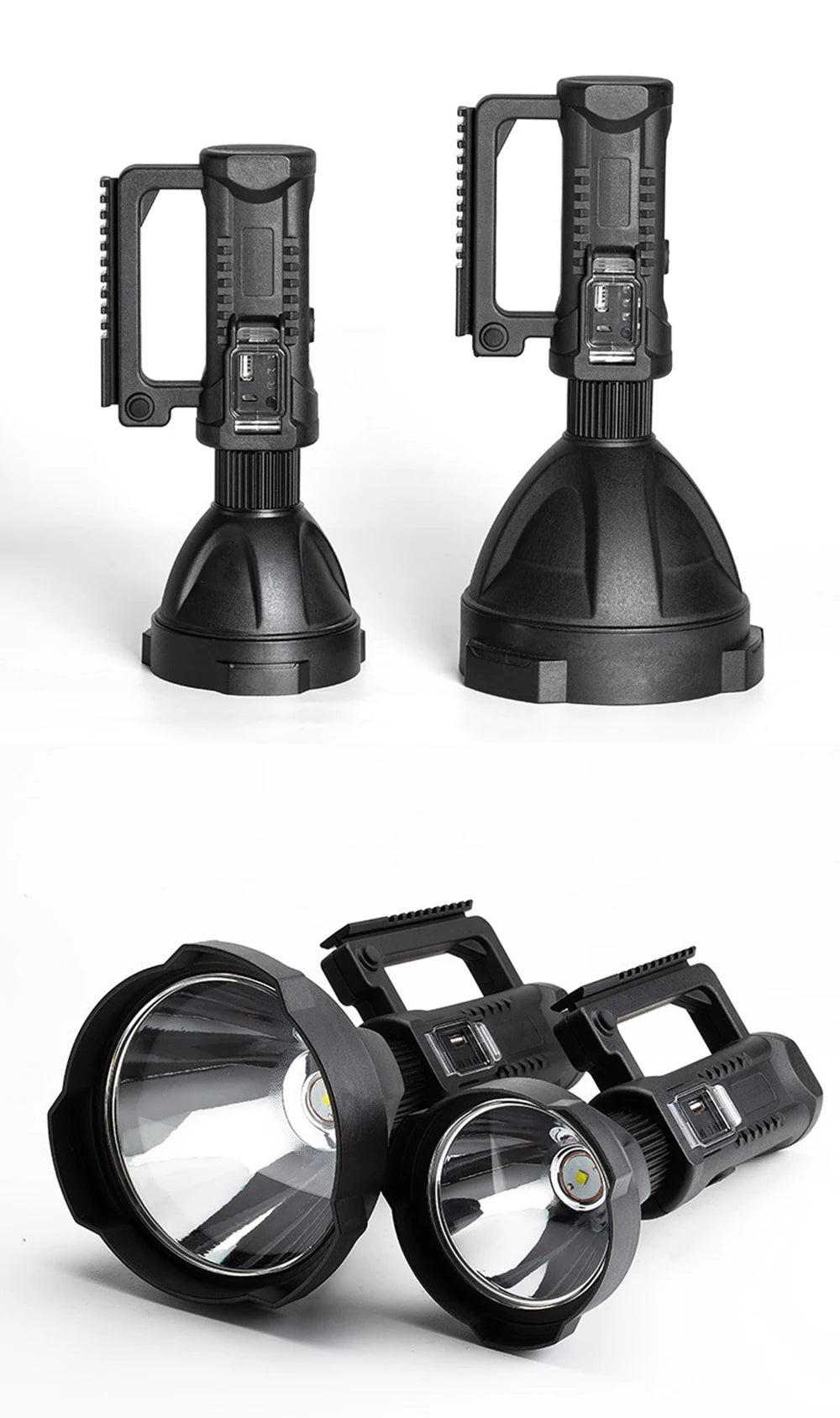 XHP70.2 Super Bright LED Rechargeable  Big Head Searchlight Handheld Work Light Spotlight Floodling 40W Torch Lantern