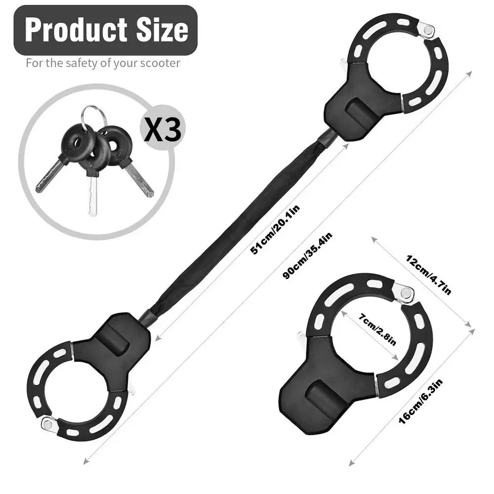 Anti-theft Handcuff Lock Portable High Security Locks with Keys Electric Scooter Waterproof Handcuff Lock Alloy Steel cycle Lock