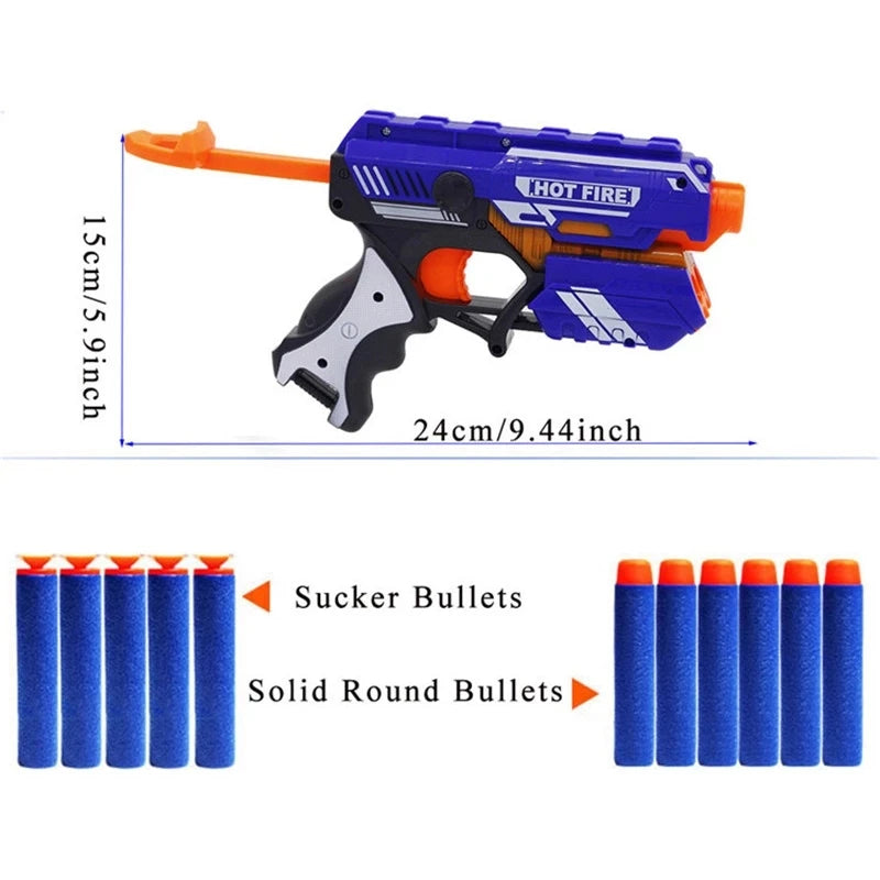 Children's Manual Soft Bullets Plastic Toy Gun Kits For Nerf Darts Toy Pistol Gun Long Range Dart Blaster Kids Toys Xmas Gift