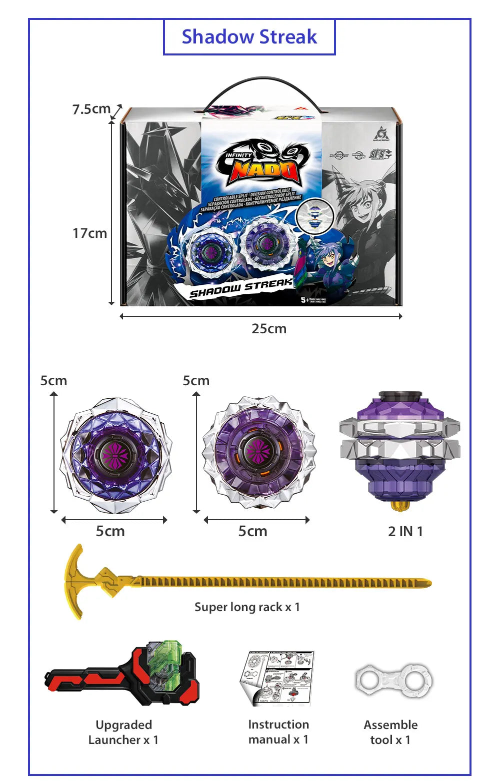 Infinity Nado 3 Original Crack Series 2 In1 Split Transforming Metal Gyro Battle Spinning Top With Launcher Anime Kids Toy Gift