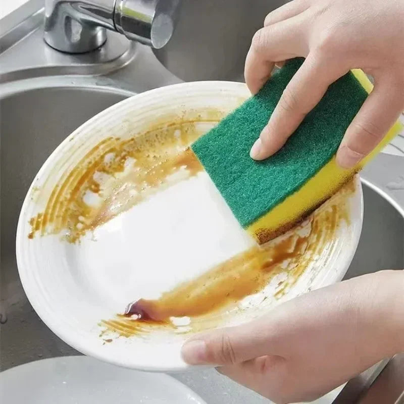 20/1pcs Kitchen Cleaning Sponges Double-sided Kitchen Sponge Wipes Pan Pot Dishwashing Scouring Pads Brush Clean Tools