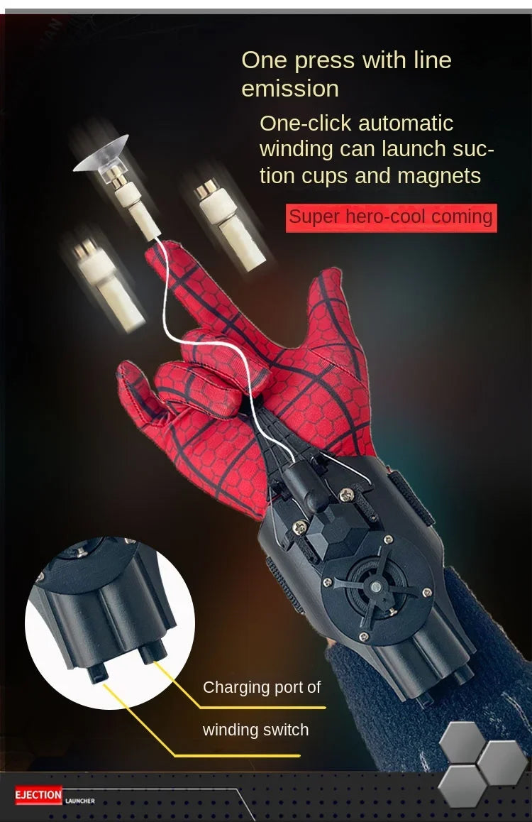 Spiderman Web Shooters Spider Man Wrist Launcher Upgraded Version Peter Parker Cosplay Gadgets Set Toys for Children Gift Kids