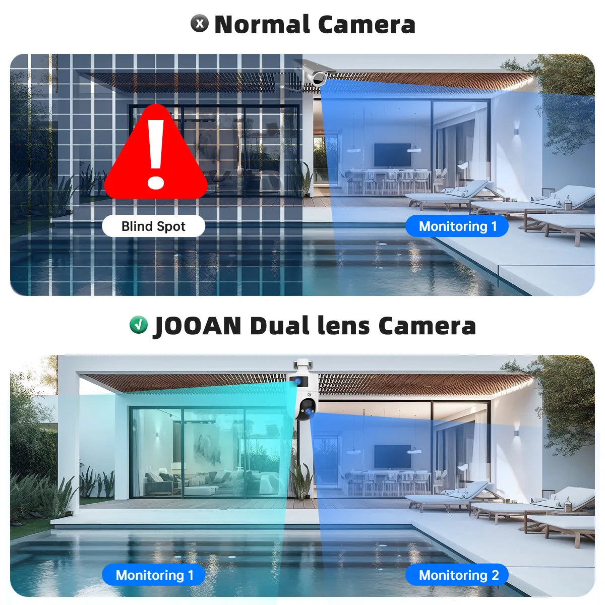 JOOAN 4K HD  PTZ Camera Outdoor Dual Lens Dual Screen AI Tracking 5G WIFI IP Camera Security Protection CCTV Video Surveillance