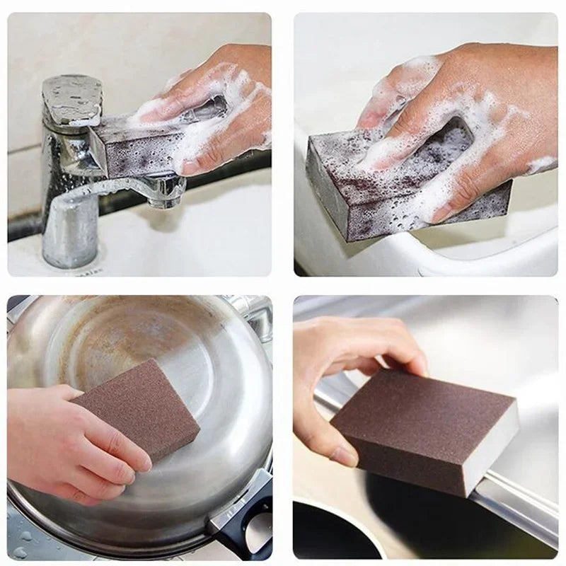 Sponge Magic Eraser Descaling Emery Cleaning Brush Silicon Carbide Descaling Cleaning Brush Stove Top Pot Kitchen Tools