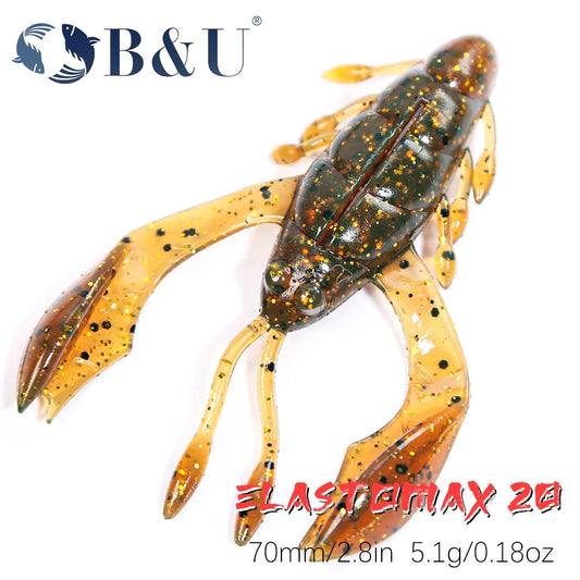 B&U 5pcs 70mm Floating Fishing Lures Soft Lure Fishing Lures Soft Silicone Baits Shrimp Bass Peche Gear Fishing Tackle