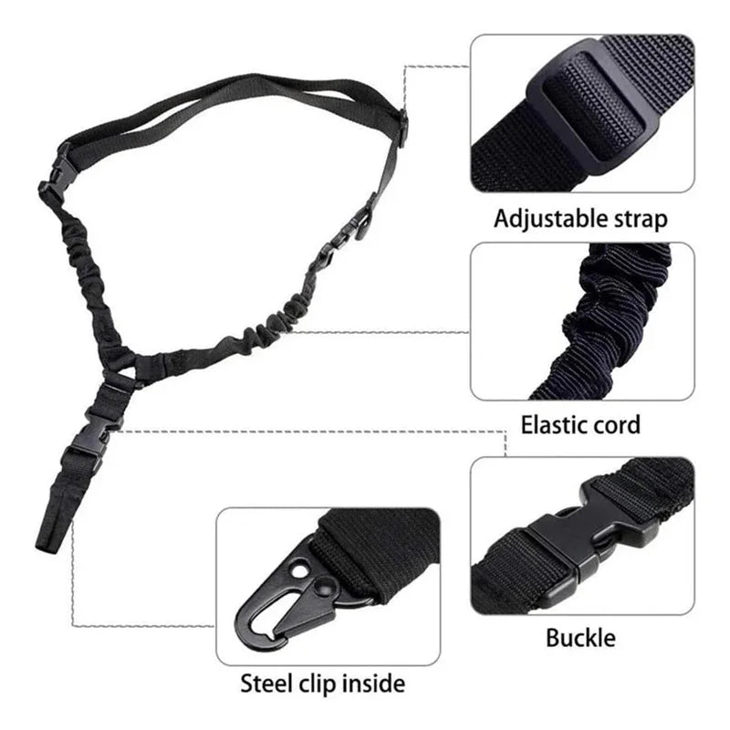 Tactical Single Point Gun Sling Shoulder Strap Rifle Rope Belt with Metal Buckle Shot Gun Ar15 Hunting Accessories Molle Gear