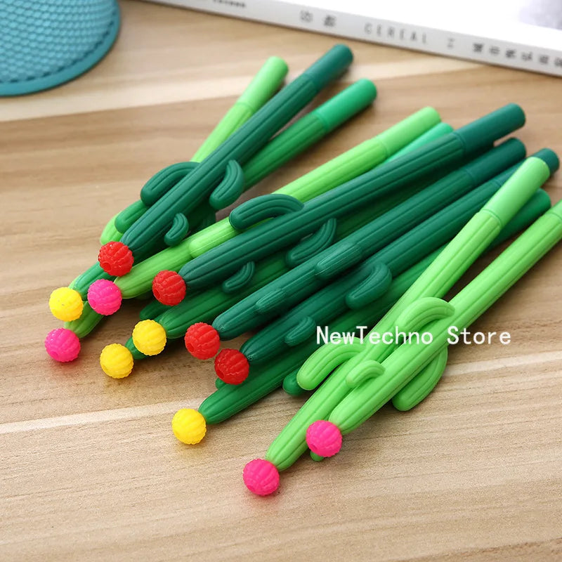 1Pc Creative Cactus Neutral Pen Plant Black Signature Office Pen Student Stationery Kawaii School Supplies Cute Stationary