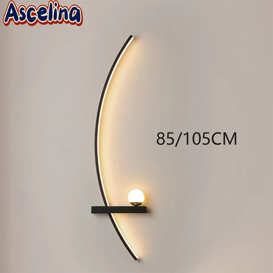 Nordic LED Wall Lamps Minimalist Lines Decorative Wall Sconces Bedroom Living Room Corridor Modern Aesthetic Lighting Luminaires