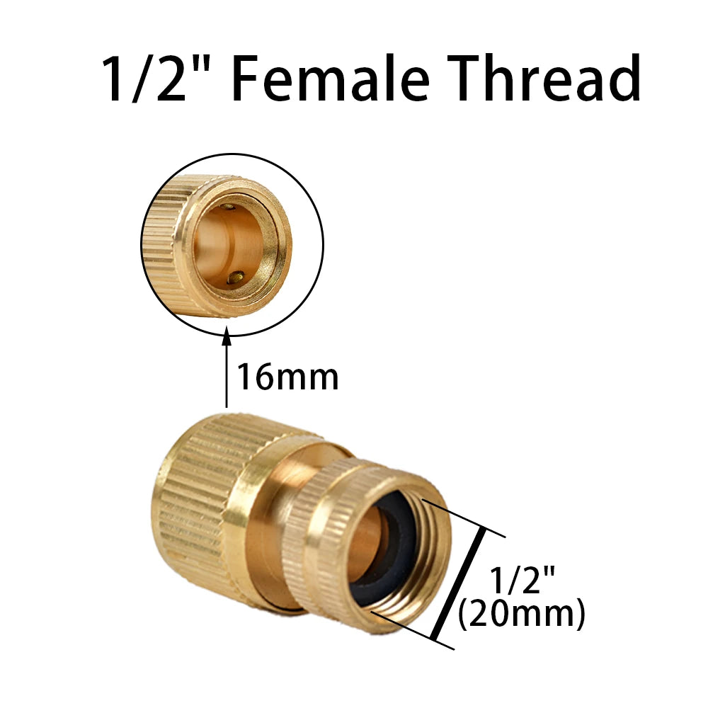 1/2'' 3/4'' 1'' Brass Tap Quick Connecter 16mm 20mm Copper Hose Coupling Adapter Garden Tubing Repair Watering Gun Fittings Tool