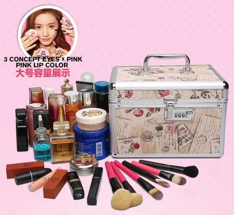 New Beauty Makeup Box Artist Professional Cosmetic Cases Make Up Tattoo Nail Multilayer Toolbox Storage Organizer Suitcase Bag