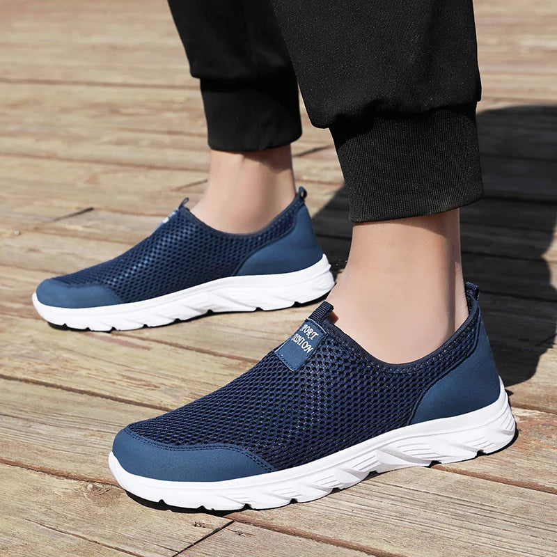 YRZL Lightweight Men Casual Shoes Breathable Slip on Male Casual Sneakers Anti-slip Men's Flats Outdoor Walking Shoes Size 38-46