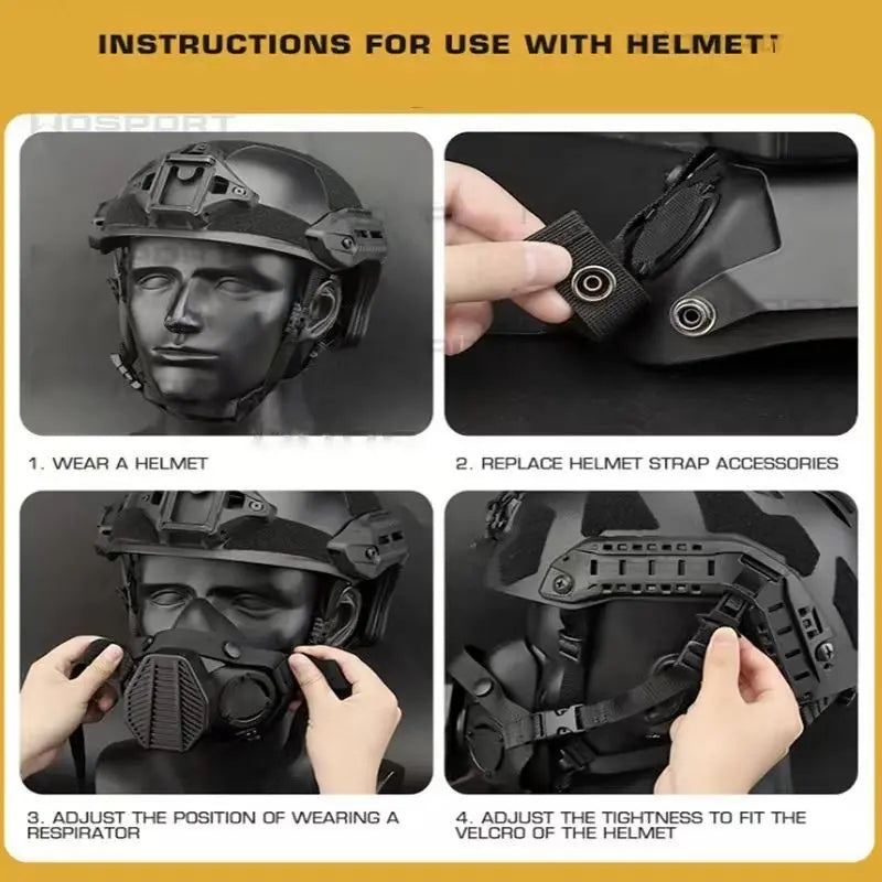 Protective Tactical Respirator Protective Mask HEPA Filtration Half Face Gas Mask SOTR Special Operations Half Mask