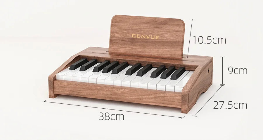 Wooden Children Little Piano Pattern Electronic Keyboard Beginner Baby Infant Boy Girl Baby Toy Gift