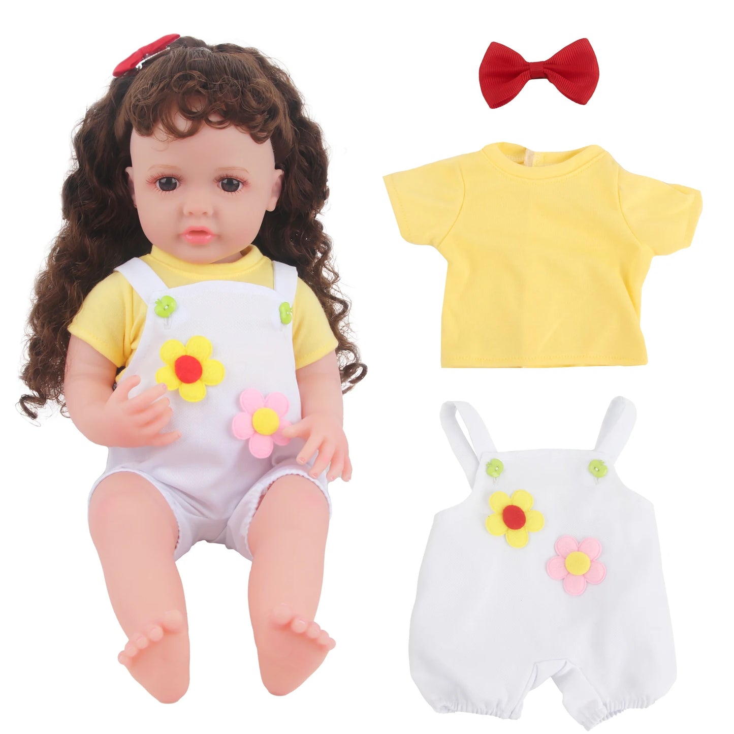 55CM 22 Inches Baby Reborn Girl Doll Full Body Soft Silicone Cute Newborn Dolls With Shoes,Clothes Girl's Best Gift Festival Toy